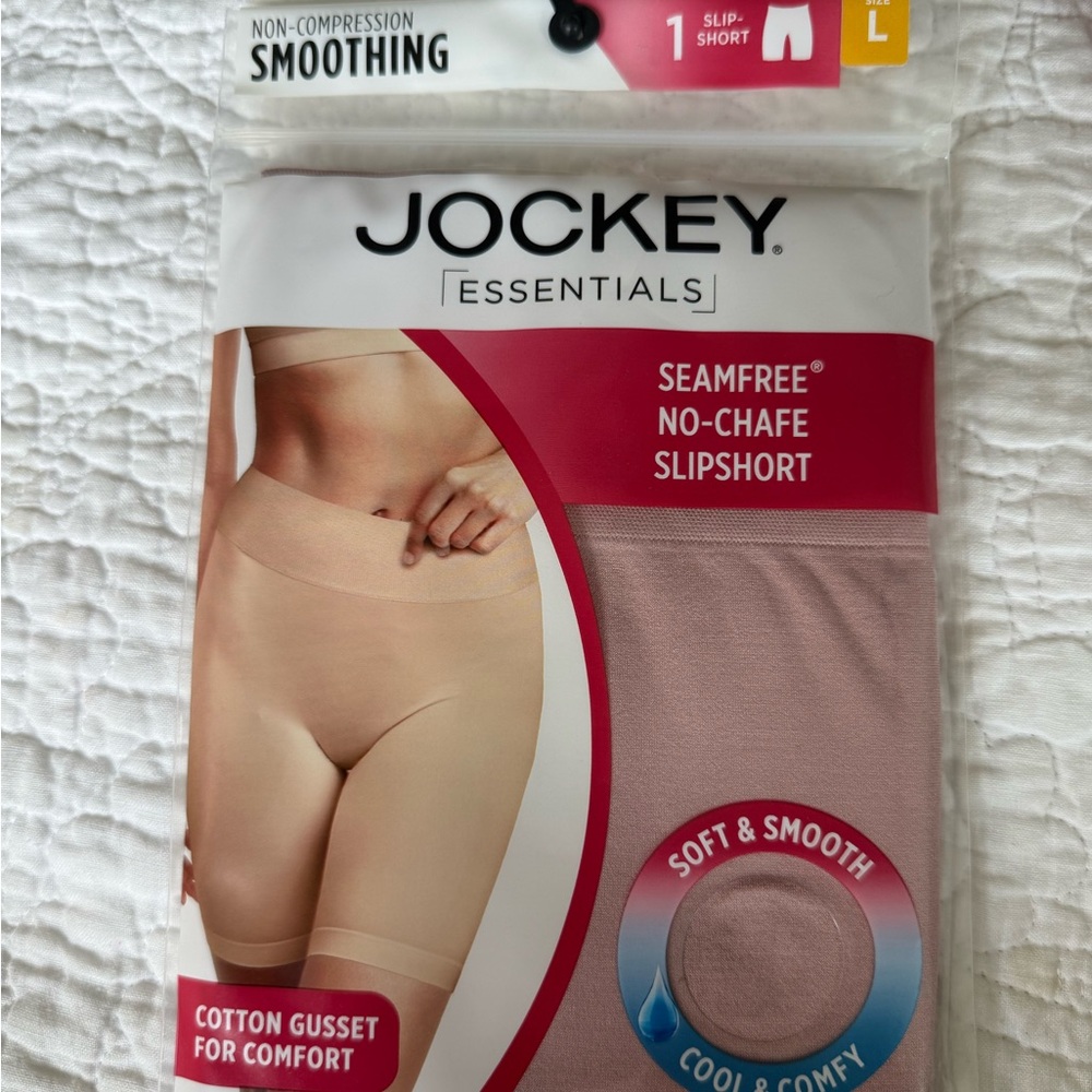 NWT Size Large Jockey Essentials non-compression smoothing Slipshort in Pink